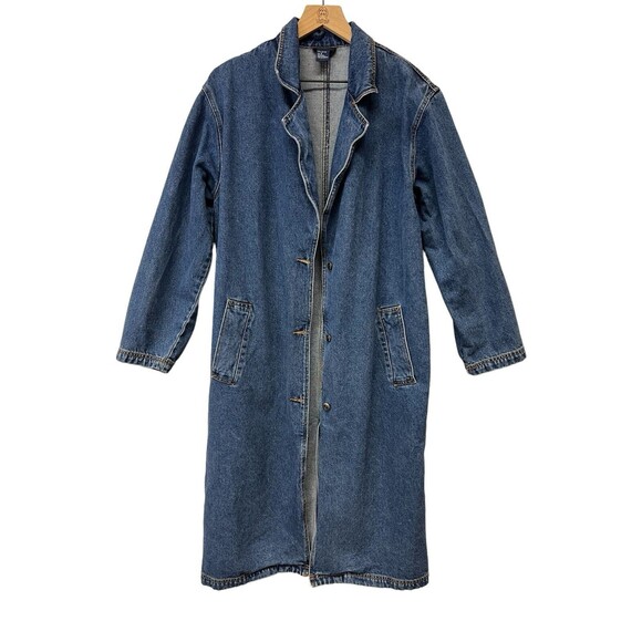 Vintage Women’s Baccini Jean Medium Wash Denim Duster Jacket 100% Cotton Small - Picture 2 of 13
